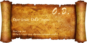 Oprisa Dénes névjegykártya